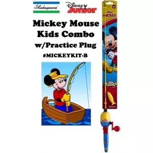 Shakespeare Disney Mickey Kit 2'6 Spincast Combo Fishing Kit for Kids 