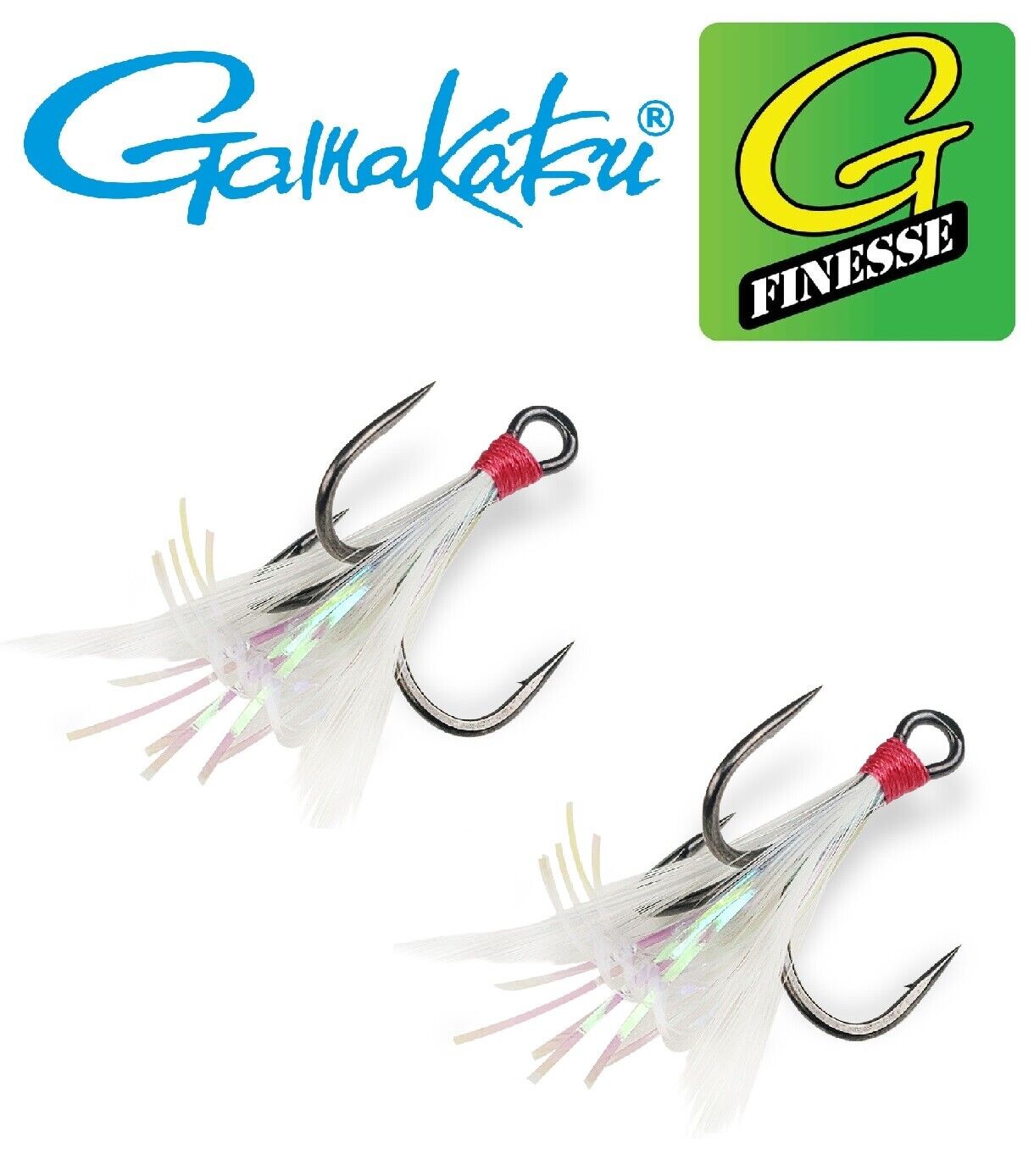 Gamakatsu G Finesse Feathered Treble White MH 2-Pack (Select Size