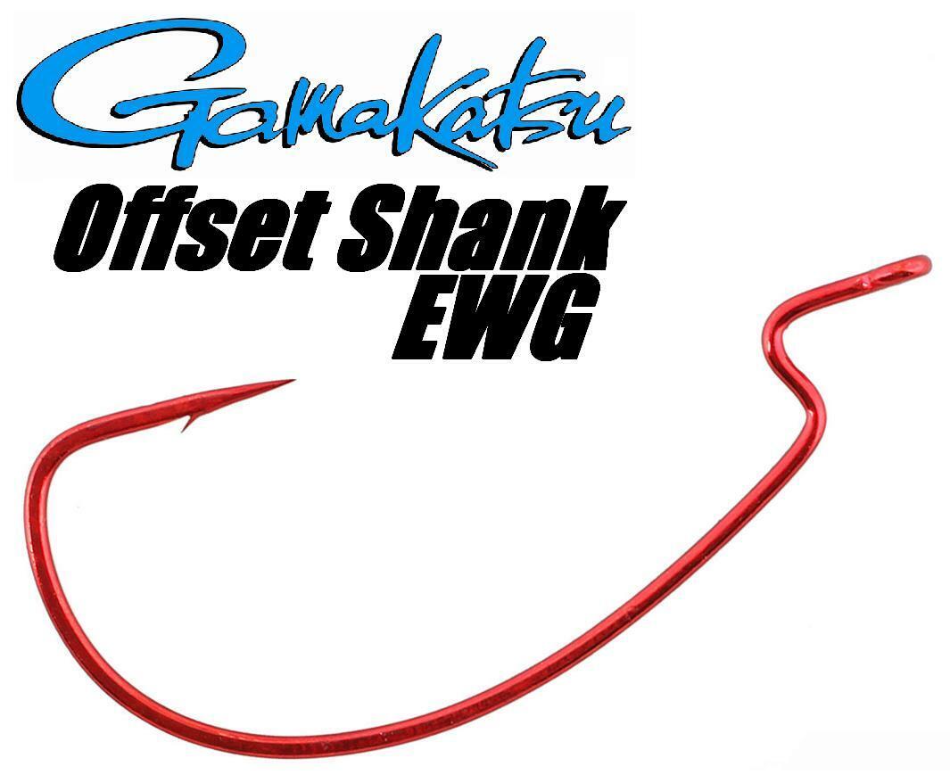 Offset Shank Worm EWG Hook Red - #1/0