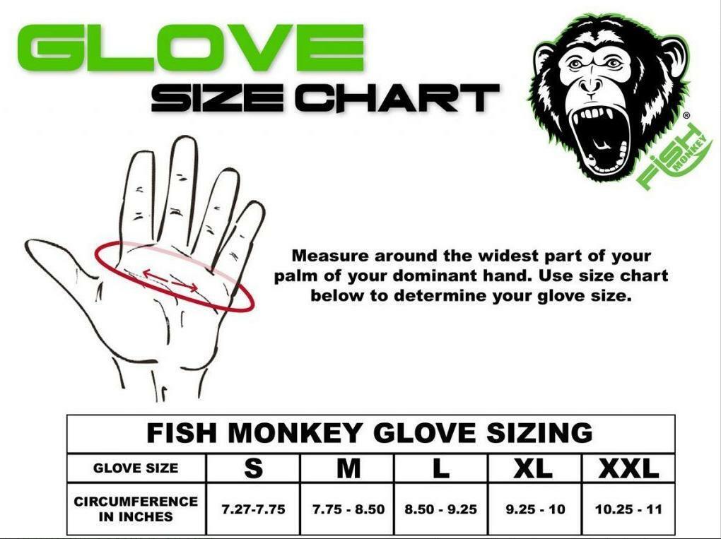 Fish Monkey Half-Finger Grey Water Camo Guide Glove FM11GREYWTRCAM (Select  Size)