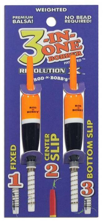 Rod N Bobbs Revolution X 3 In One Weighted Bobbers 2 pk (Choose