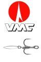 VMC Bladed Hybrid Short Shank Treble Hook