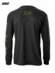 Daiwa D-Vec Bass Print Long Sleeve Shirt Black LSBLKBASS (Select Size)