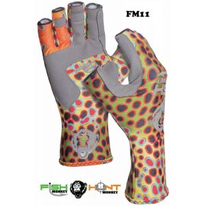 Fish Monkey Half Finger Guide Gloves Pink Scale (Select Size) FM11