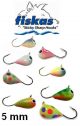 Fiskas Hand Painted Tungsten Ice Jig 5mm (Multiple Colors) 1 pack