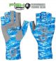 Fish Monkey Half Finger Guide Glove Blue Water Camo (Select Size) FM11-BLWTRCAM