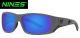 Nines Fork Matte Gray Frame Smoke Gray Lens Blue Mirror Polarized Sunglasses