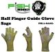 Fish Monkey Half Finger Guide Gloves Sage (Select Size) FM11-SAGE