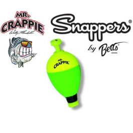 Mr. Crappie Snappers Weighted Snap On Pear Float 2 Pack (Choose Size)  MPW-2YG - Fishingurus Angler's International Resources