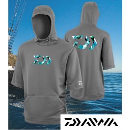 Daiwa D-Vec Grey Mock Sleeve Hoodie (Choose Size) WRHOODIEGRY - Fishingurus Angler's ...