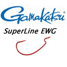 Gamakatsu 7431 Worm Hook, Superline Extra Wide Gap (EWG) Color: Red