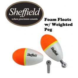 Sheffield Foam Floats W/ Weighted lead Peg Orange 2pk (Select Size) SFW-2 -  Fishingurus Angler's International Resources