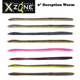 Xzone Lures 6 Deception Worm (Select Color) 25- - Fishingurus