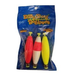 Billy Boy Bobber Weighted Snap On Cigar Bobber Multi-Color 3 pack (Select  Size) - Fishingurus Angler's International Resources