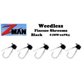 Z-Man Weedless Finesse Shroomz Black 5pk (Select Color) FJHW-02PK5