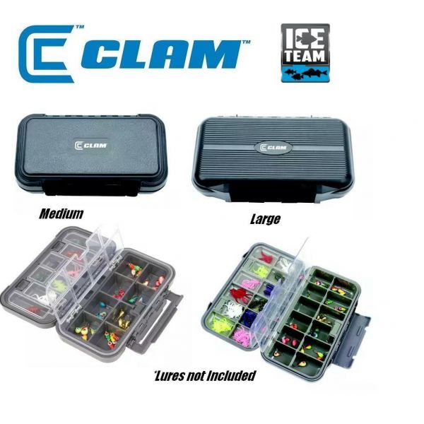 Clam Dual Tray Waterproof Jig Box - Fishingurus Angler's International  Resources
