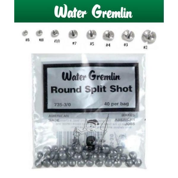 Water Gremlin Round Split Shot (Choose Size) 735 - Fishingurus
