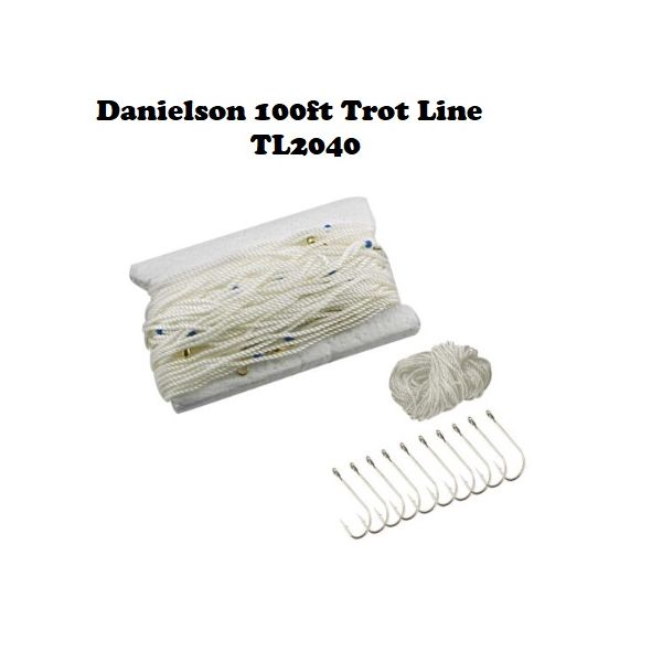 Danielson 100ft Trot Line w/ 20 4/0 Hooks TL2040 - Fishingurus