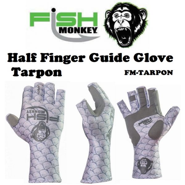 Fish Monkey Half Finger Guide Gloves Tarpon (Select Size) FM11-TARP -  Fishingurus Angler's International Resources