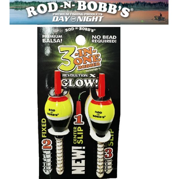 Rod-N-Bobb's Revolution X 3-In-One Glow Float 2Pk (Select Size) RX