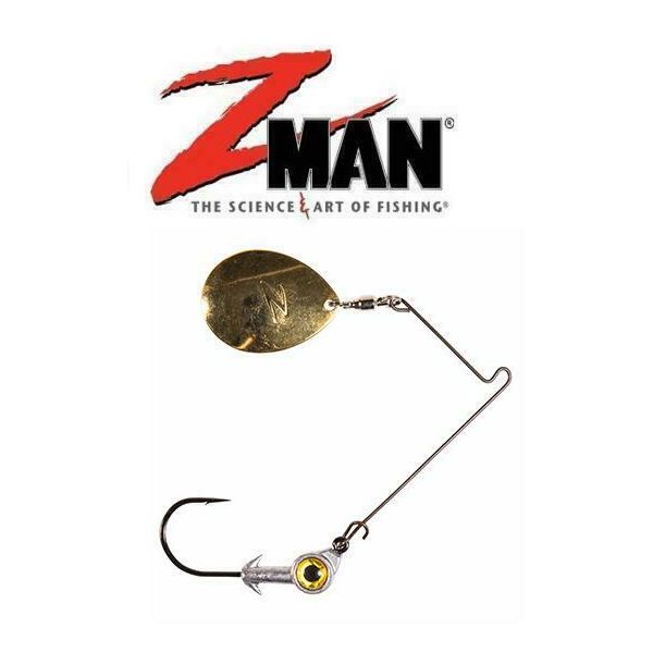 Z-Man BullZeye Spinnerbait Harness #4.5 Gold Colorado Blade (Select Weight)  - Fishingurus Angler's International Resources