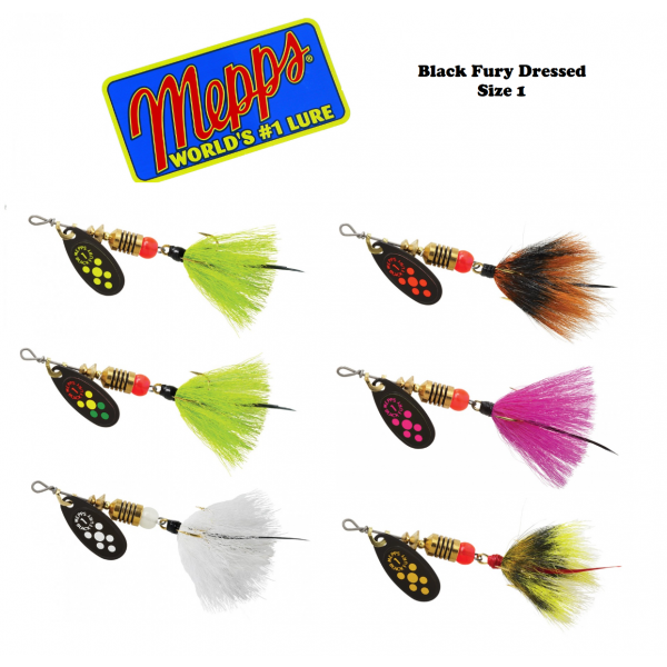 Mepps Black Fury Size 1 Dressed (Select Color) BF1T - Fishingurus