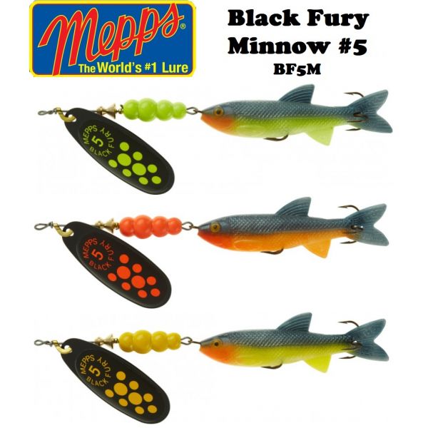 Mepps Black Fury Mino Size 5 (Select Color) BF5M - Fishingurus Angler's  International Resources