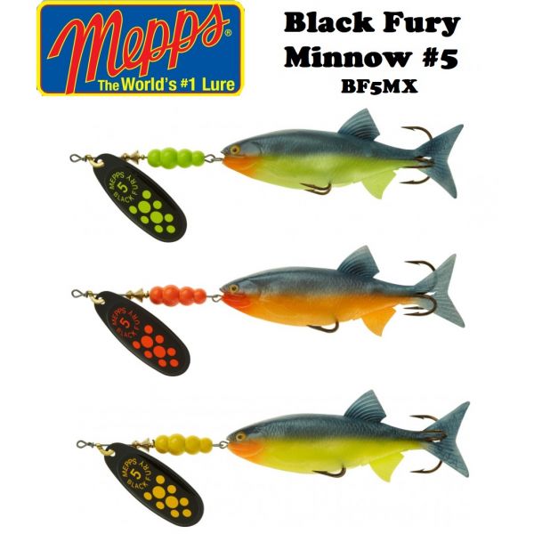 Mepps Black Fury MX Mino Size 5 (Select Color) BF5MX - Fishingurus