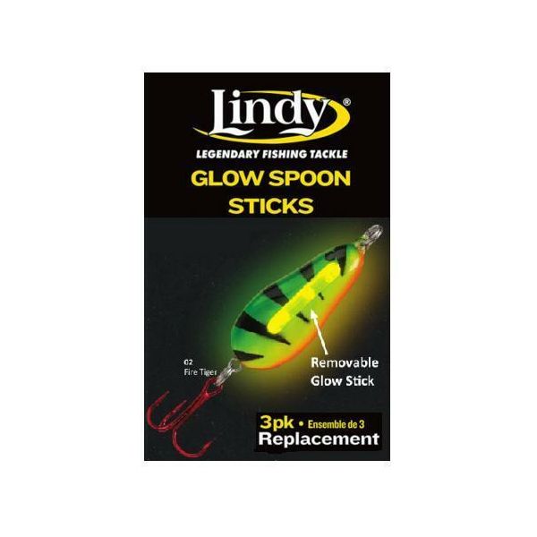 Lindy Glow Spoon Replacement Glow Sticks LGSS304 3pk - Fishingurus Angler's  International Resources