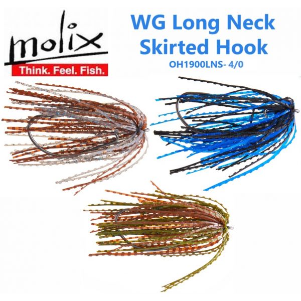 OMTD Wide Gap Long Neck Skirted Hook 2pk (Select Color) OH1900LNS-4/0 -  Fishingurus Angler's International Resources