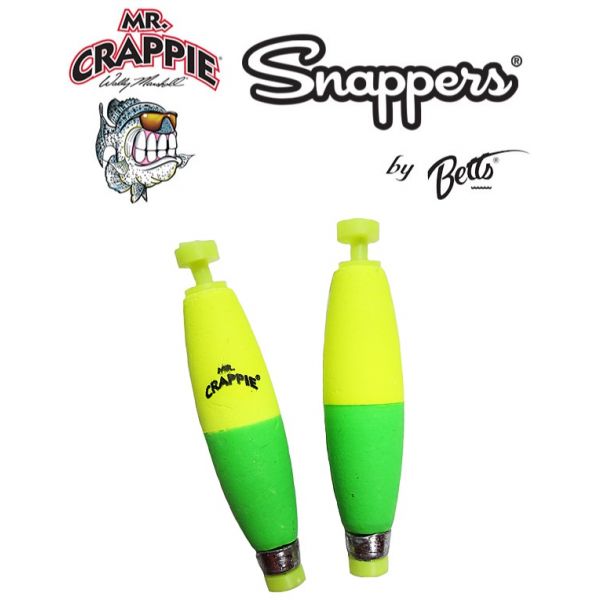 Mr. Crappie Snappers Weighted Snap On Cigar Float 2 Pack (Select