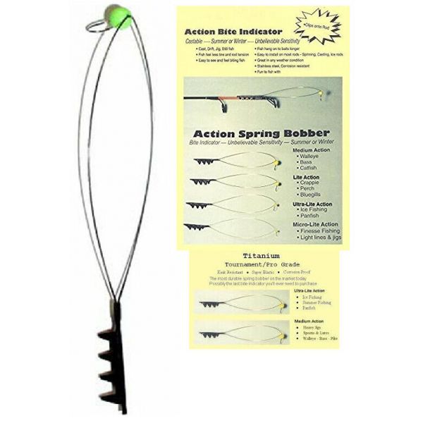 Action Tackle Ice Fishing Bite Indicator Spring Bobber (Choose Tension  Strength) - Fishingurus Angler's International Resources