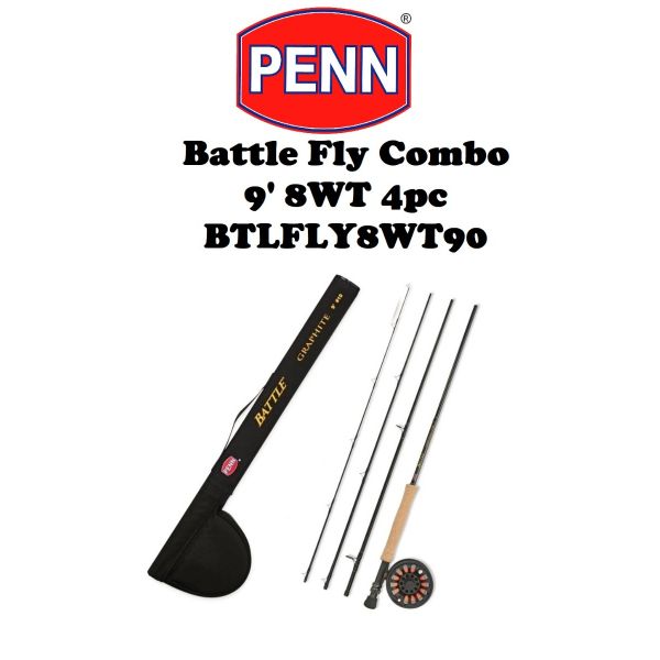 Penn Battle 4pc Fly Combo 9' 8WT BTLFLY8WT90 - Fishingurus