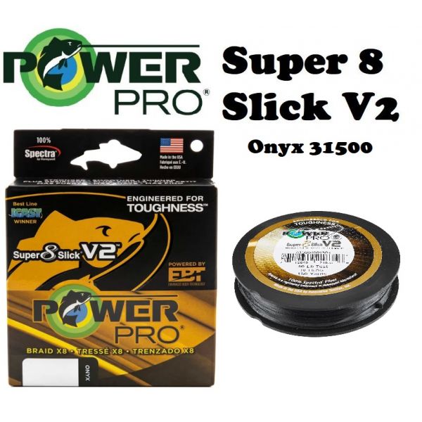 Power Pro Super 8 Slick V2 Braided line Onyx 150yd (Select Test) 3150150X -  Fishingurus Angler's International Resources