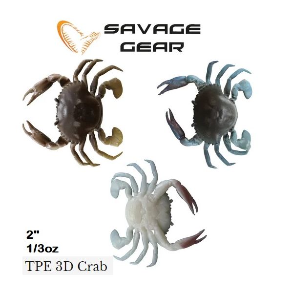 Savage Gear TPE Crab 2 1/3oz Crab Bait (SELECT COLOR) TC-75- - Fishingurus  Angler's International Resources