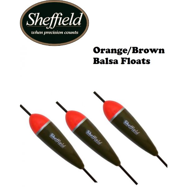 Sheffield Balsa Float Org/Brwn (Select Size) SFB- - Fishingurus
