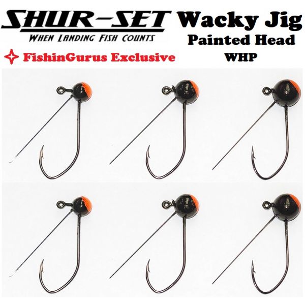 Shur-Set Wacky Jigs Green Pumpkin Orange 5pk (Select Size) WHP -  Fishingurus Angler's International Resources
