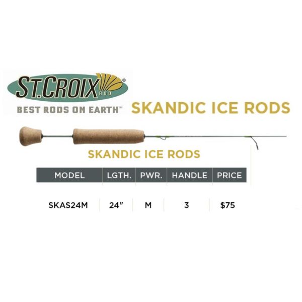 St. Croix Skandic 24 M Spinning Ice Rod SKAS24M - Fishingurus