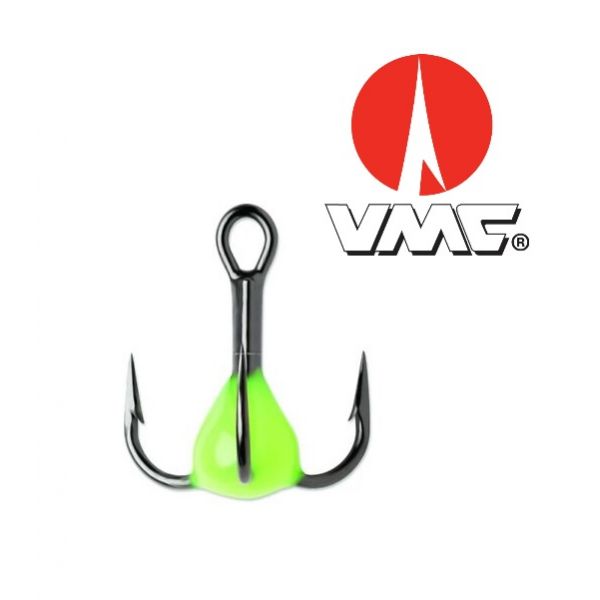 VMC Pro Series Glow Resin Treble Hook Chartreuse 2pk (Select Size