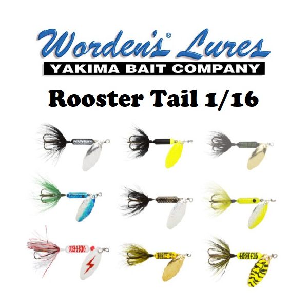 Yakima Bait Worden's Original Rooster Tail Fishing Lures, 1/16 oz
