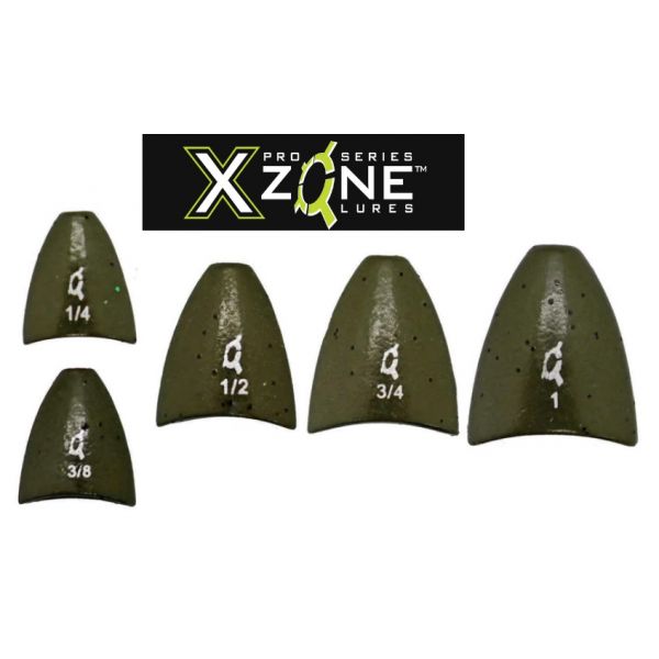 X-Zone Lures Tungsten Arrowhead Weight Green Pumpkin (Select Size) TAWWGP -  Fishingurus Angler's International Resources