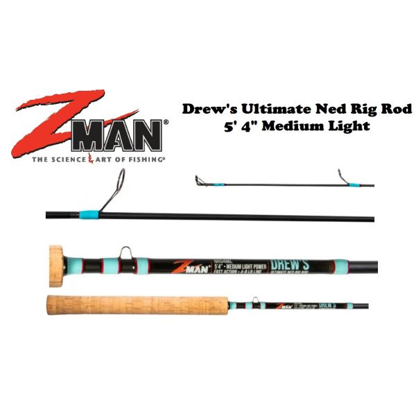 Z-Man Drew's Ultimate Ned Rig Rod 5' 4 Medium Light Spinning Rod NR54ML -  Fishingurus Angler's International Resources