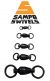 Sampo Ball-Bearing Split Ring Swivels Black 3-Pack BRB (Select Size)