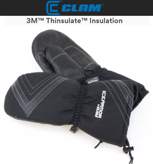 Clam Ice Armor Renegade Waterproof Ice Fishing Mittens (Select Size) eBay