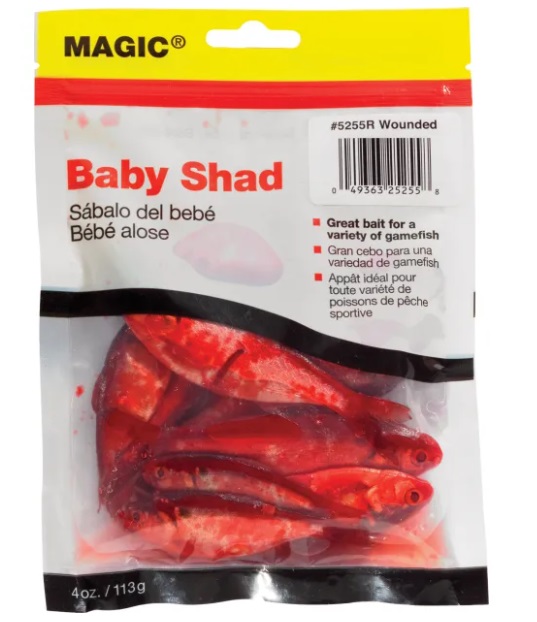 Magic Products Baby Shad 4oz Preserved Bait (Select Color) 525