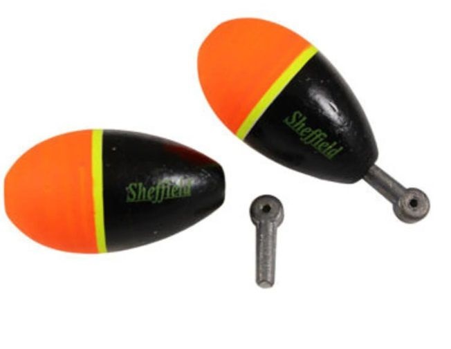 Sheffield Foam Floats W/ Weighted Peg Black/Orange 2-Pack